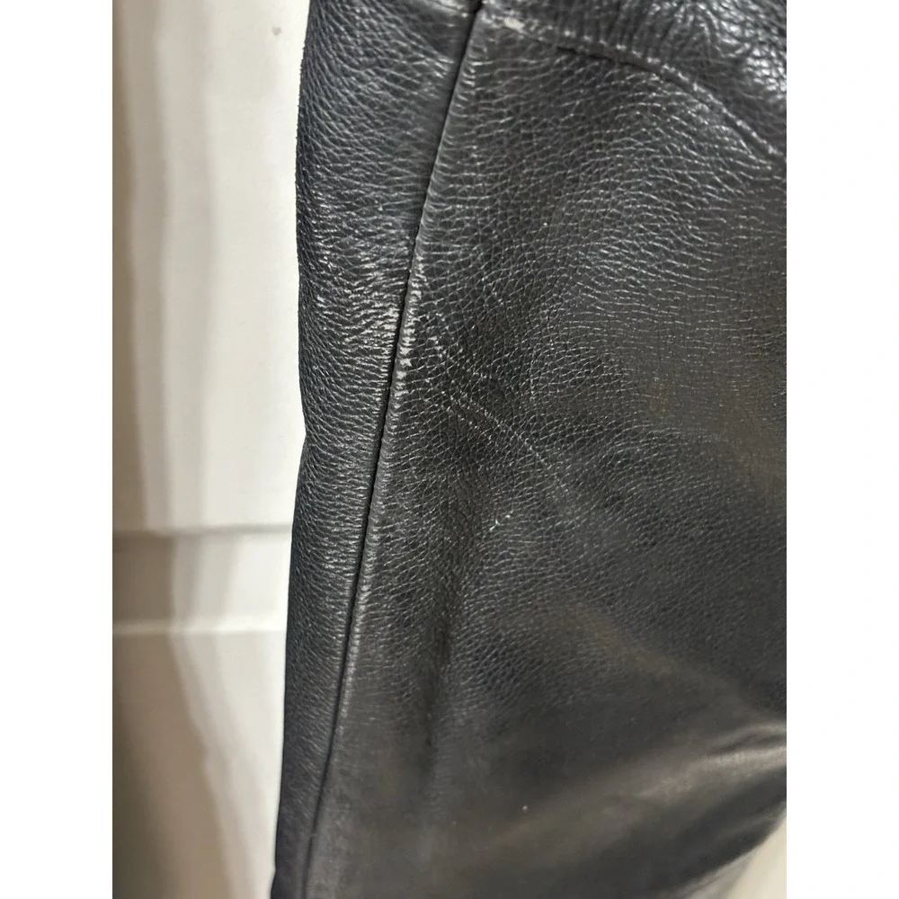 Harley-Davidson Leather Chaps Mens XL Black Riding Gear Motorcycle Biker Pants - Picture 10 of 13